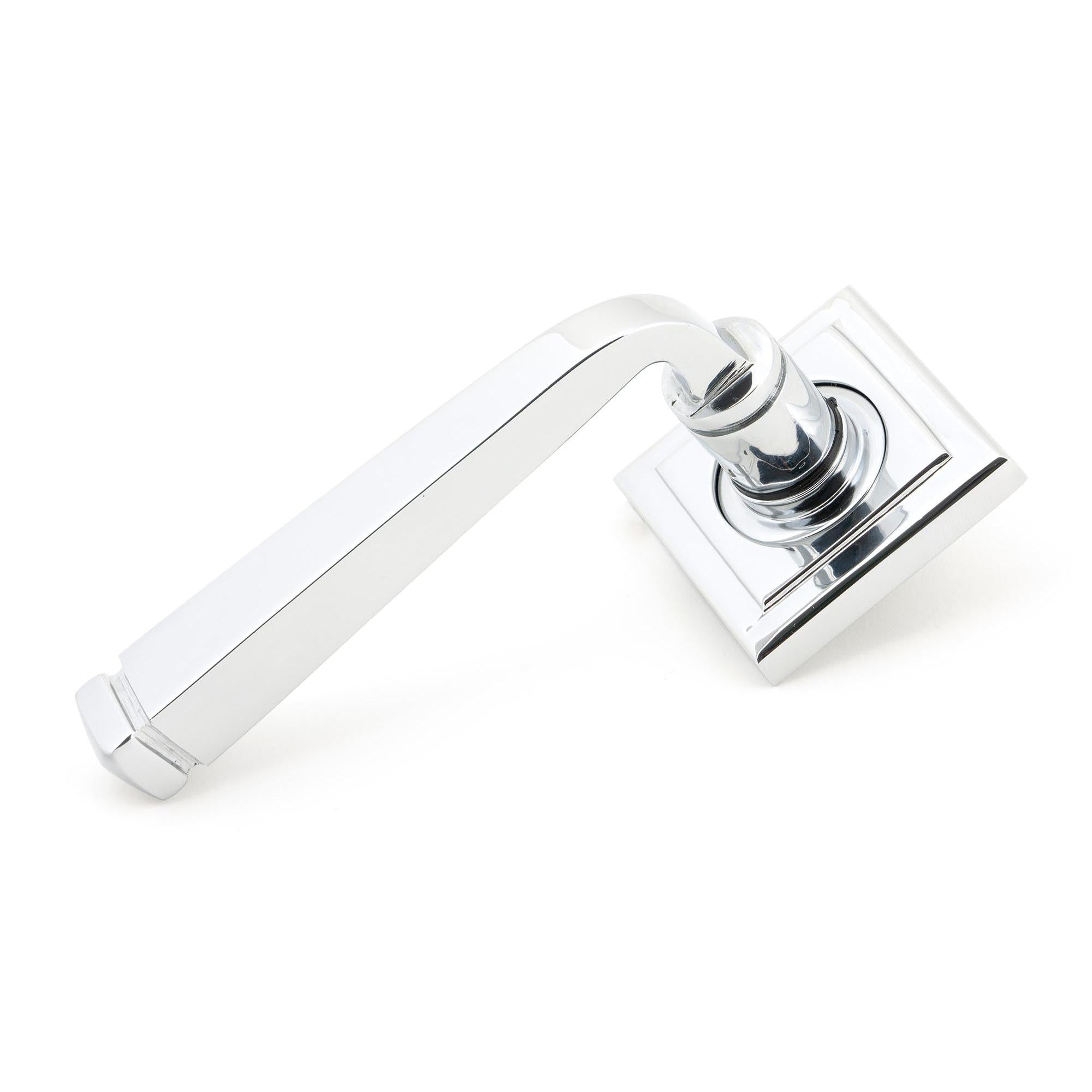 Polished Chrome Avon Round Lever on Rose Set (Square) | From The Anvil - Concealed - From The Anvil - Yester Home