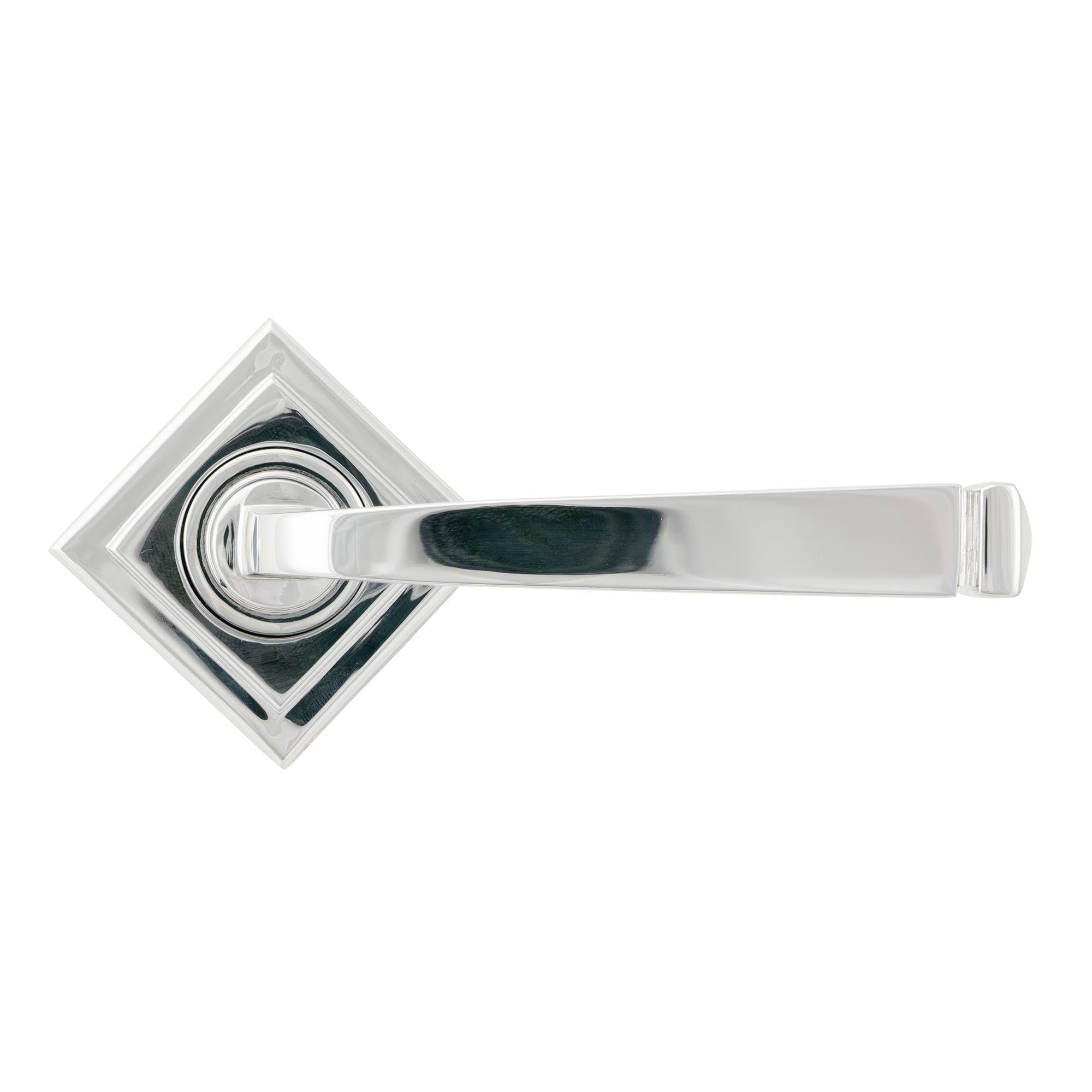 Polished Chrome Avon Round Lever on Rose Set (Square) | From The Anvil - Concealed - From The Anvil - Yester Home
