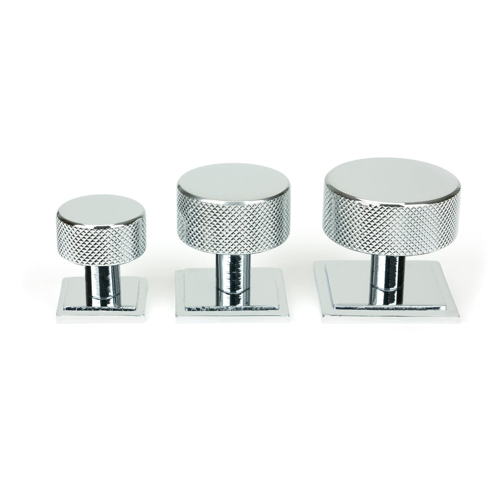 Polished Chrome Brompton Cabinet Knob - 25mm (Square) | From The Anvil-Cabinet Knobs-Yester Home