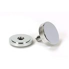 Polished Chrome Brompton Centre Door Knob (Art Deco) | From The Anvil-Centre Door Knobs-Yester Home