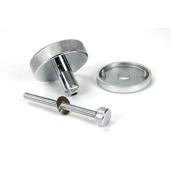 Polished Chrome Brompton Centre Door Knob (Art Deco) | From The Anvil-Centre Door Knobs-Yester Home