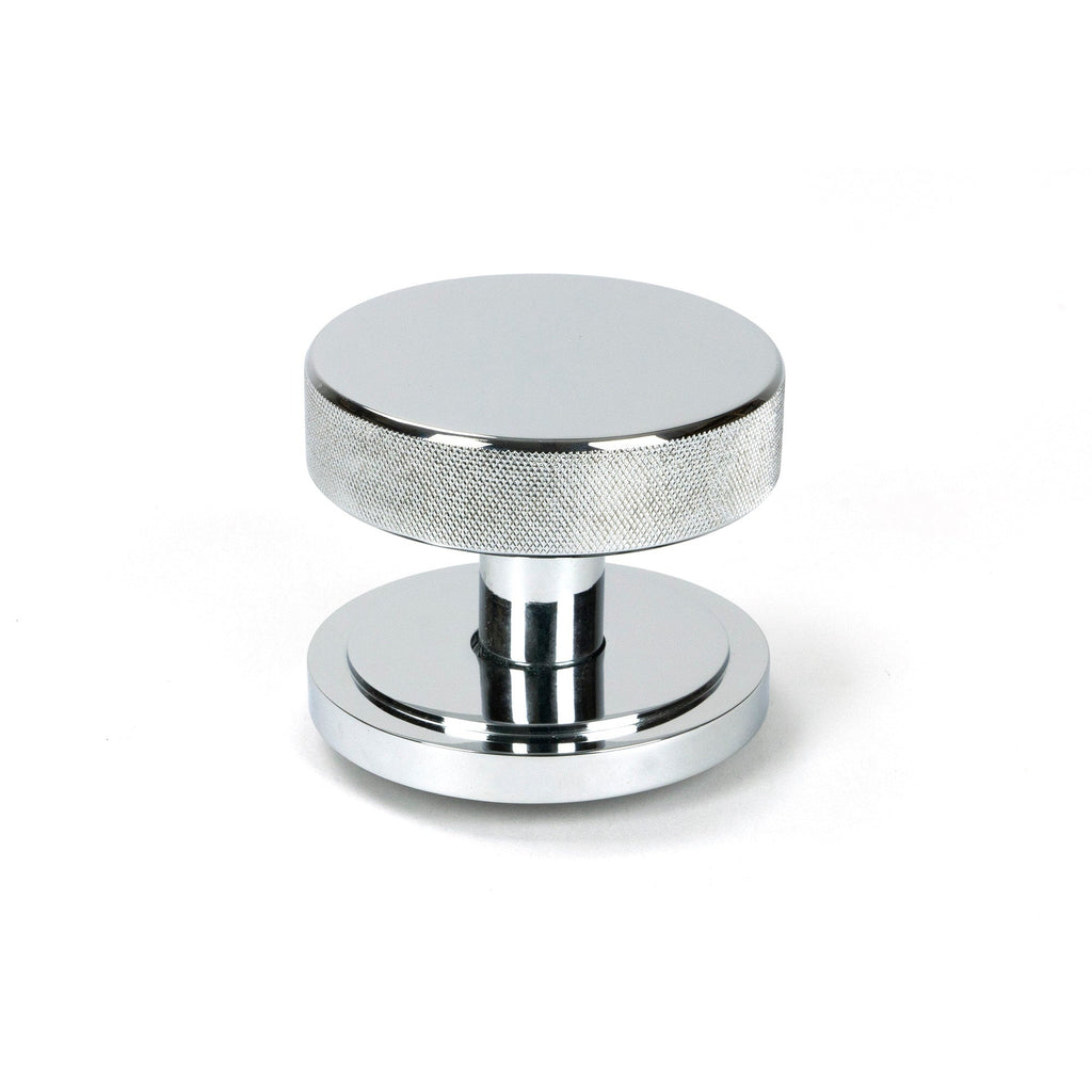 Polished Chrome Brompton Centre Door Knob (Art Deco) | From The Anvil-Centre Door Knobs-Yester Home