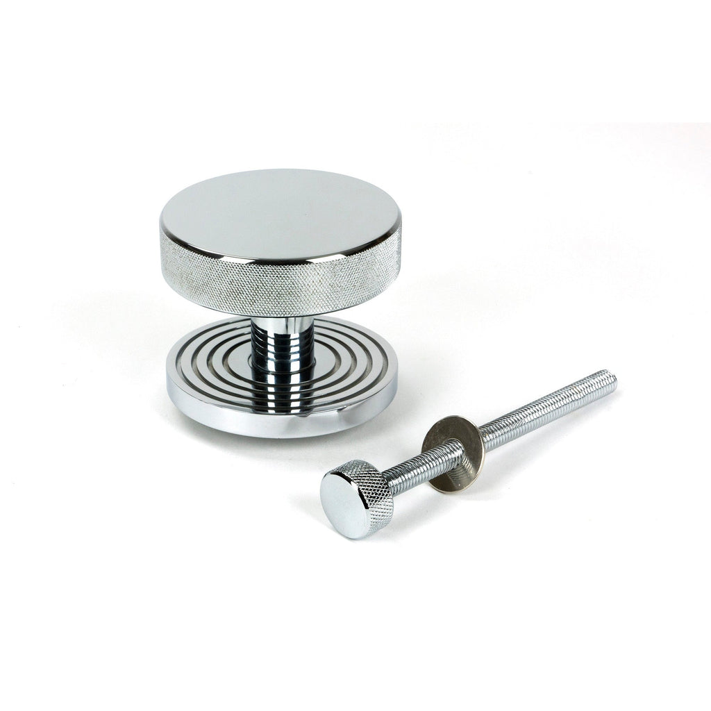 Polished Chrome Brompton Centre Door Knob (Beehive) | From The Anvil-Centre Door Knobs-Yester Home
