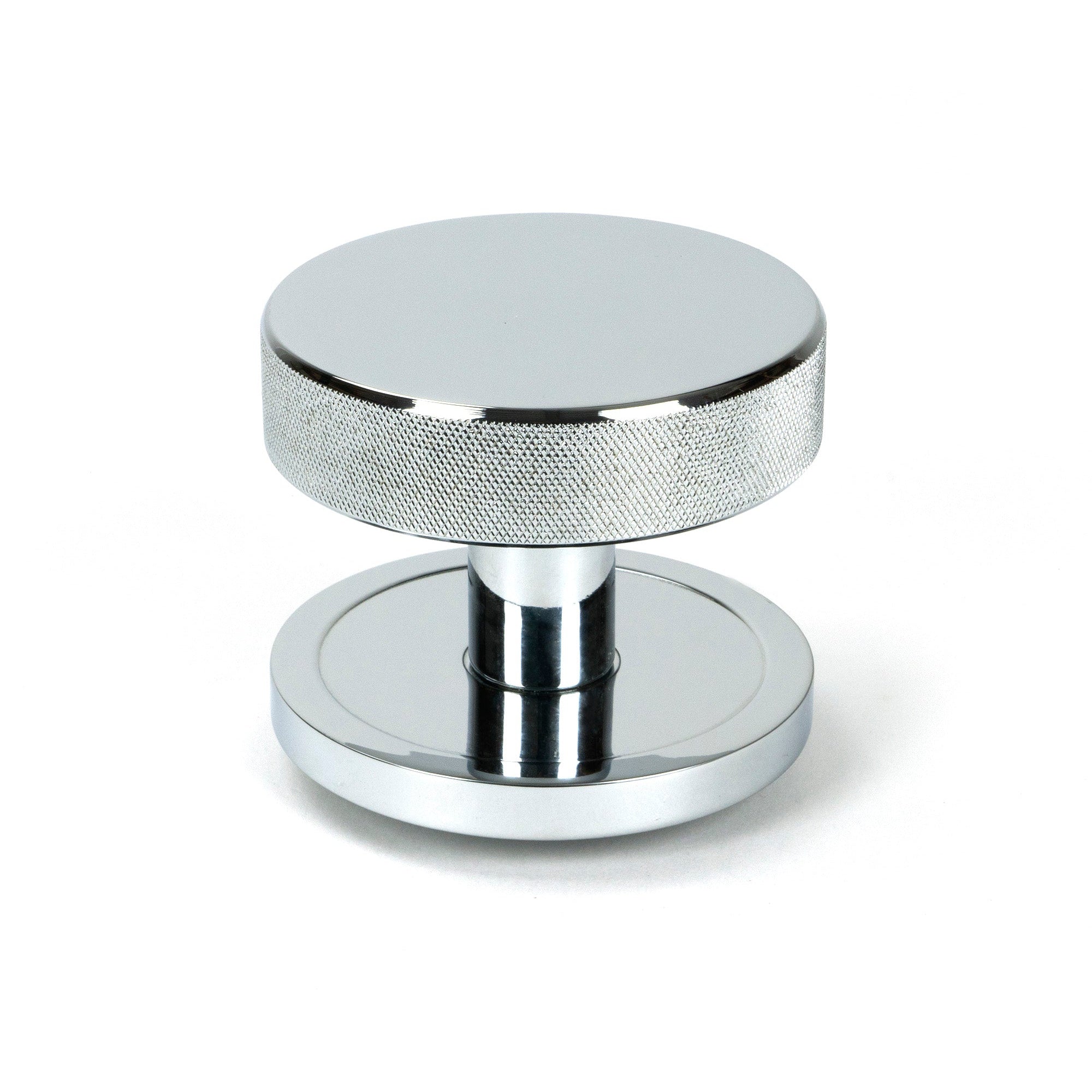 Polished Chrome Brompton Centre Door Knob (Plain) | From The Anvil-Centre Door Knobs-Yester Home