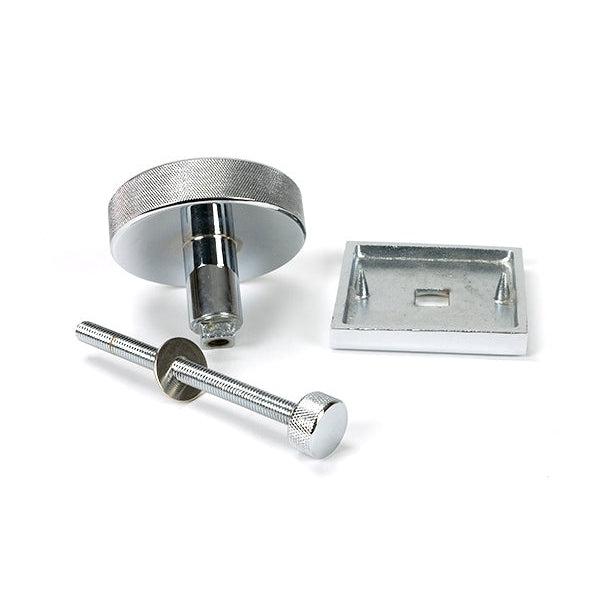 Polished Chrome Brompton Centre Door Knob (Square) | From The Anvil-Centre Door Knobs-Yester Home