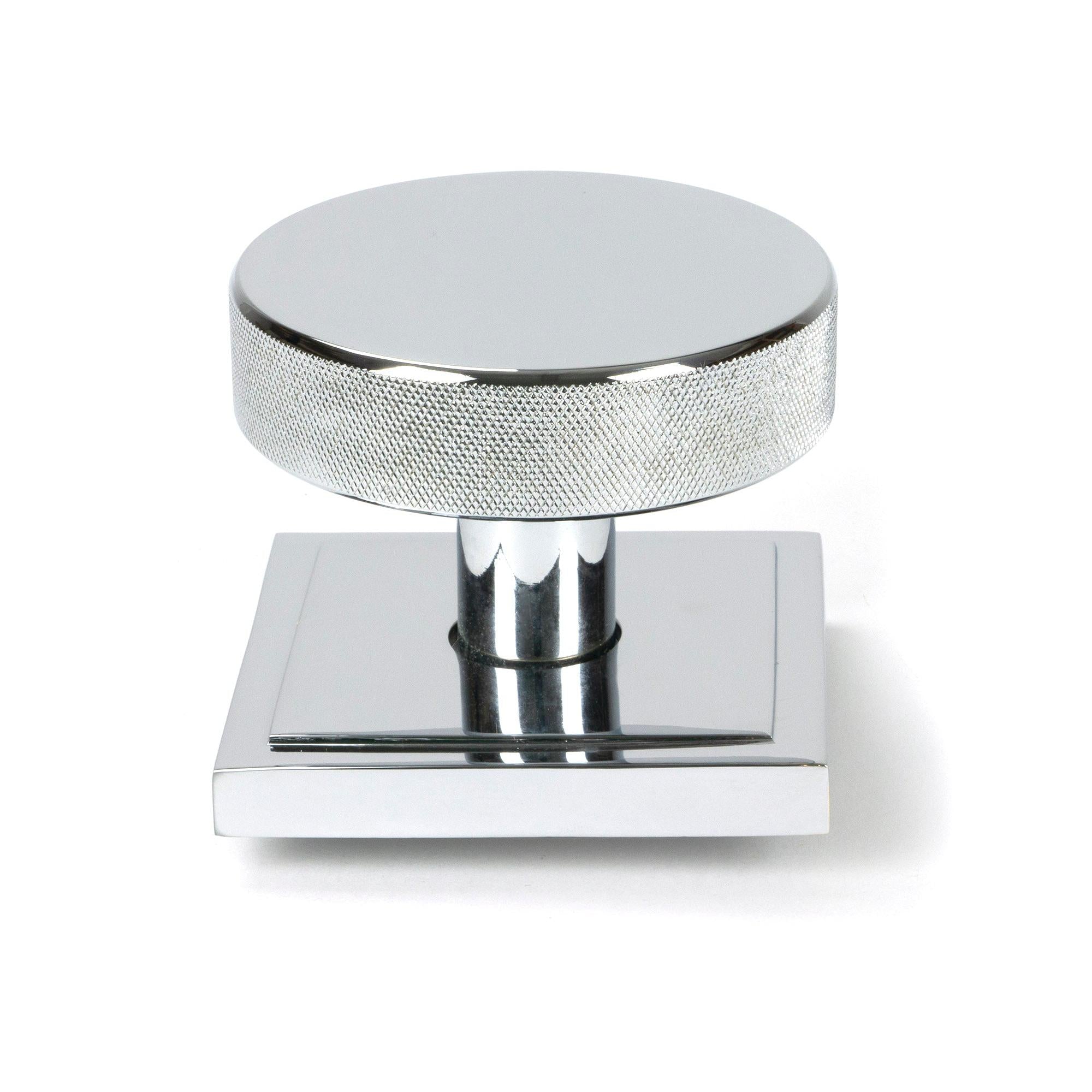 Polished Chrome Brompton Centre Door Knob (Square) | From The Anvil - Centre Door Knobs - From The Anvil - Yester Home