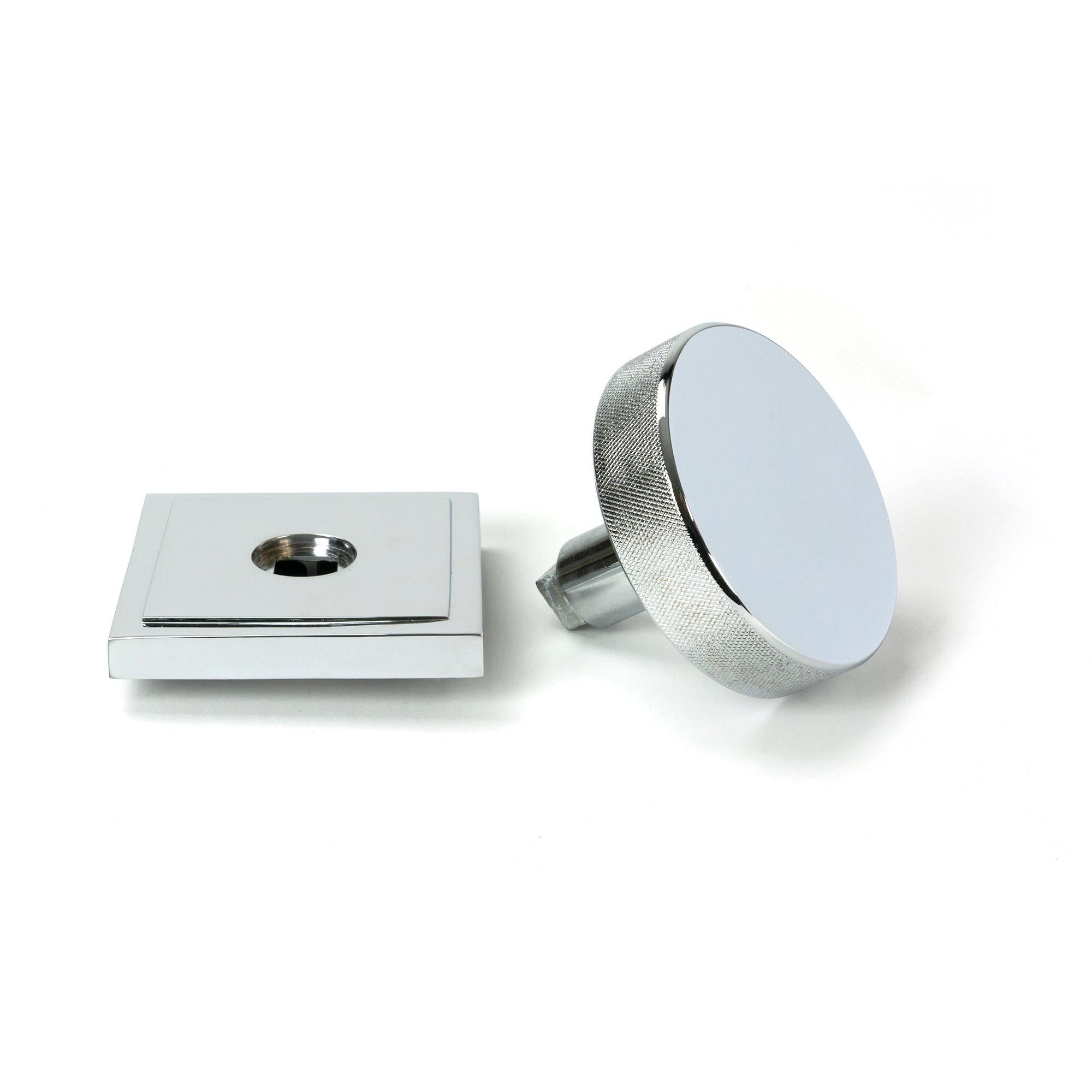 Polished Chrome Brompton Centre Door Knob (Square) | From The Anvil - Centre Door Knobs - From The Anvil - Yester Home