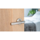 Polished Chrome Brompton Lever on Rose Set (Beehive) | From The Anvil-Concealed-Yester Home