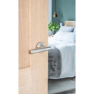 Polished Chrome Brompton Lever on Rose Set (Beehive) | From The Anvil-Concealed-Yester Home