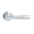 Polished Chrome Brompton Lever on Rose Set (Beehive) - Unsprung | From The Anvil - Concealed - From The Anvil - Yester Home