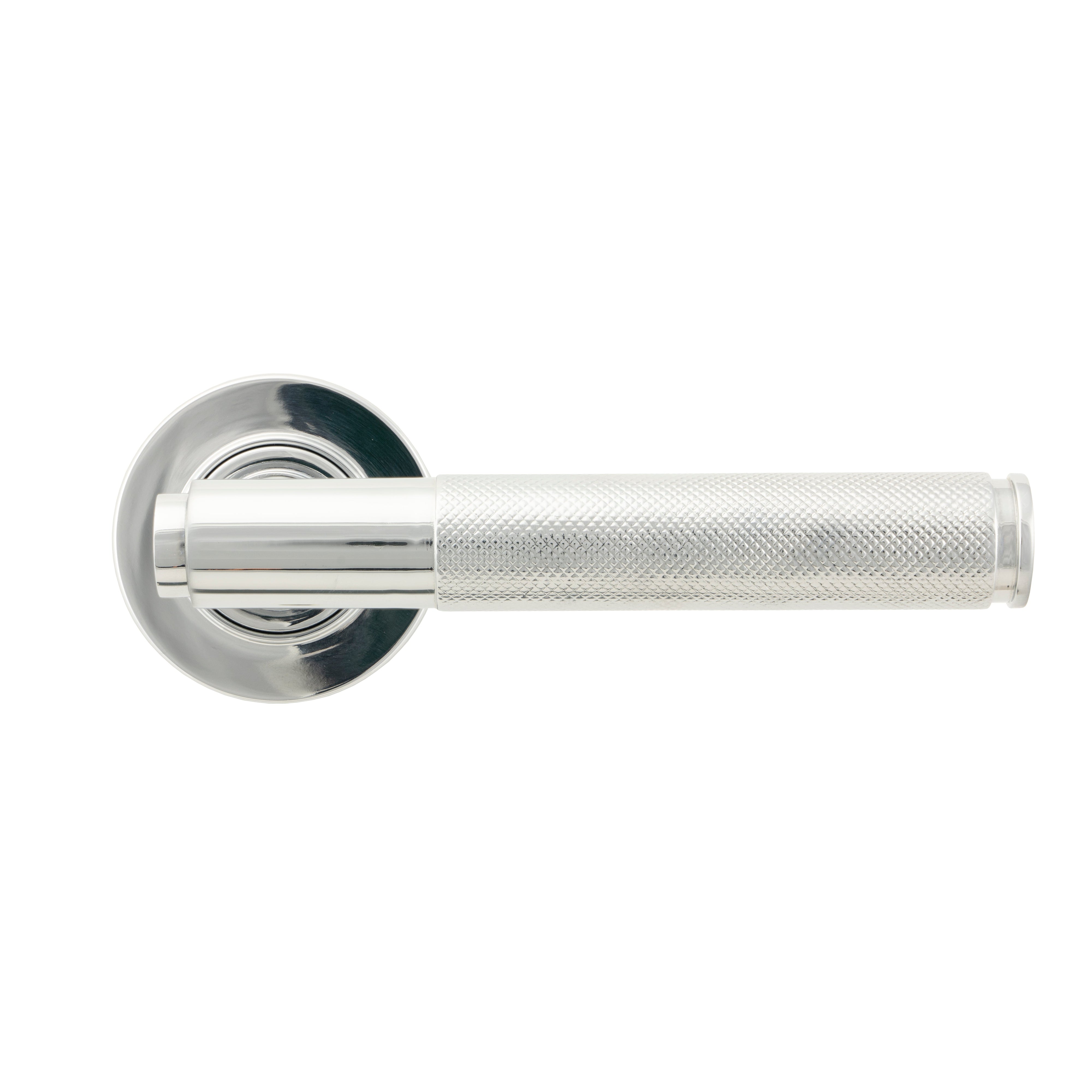Polished Chrome Brompton Lever on Rose Set (Plain) - Unsprung | From The Anvil-Concealed-Yester Home