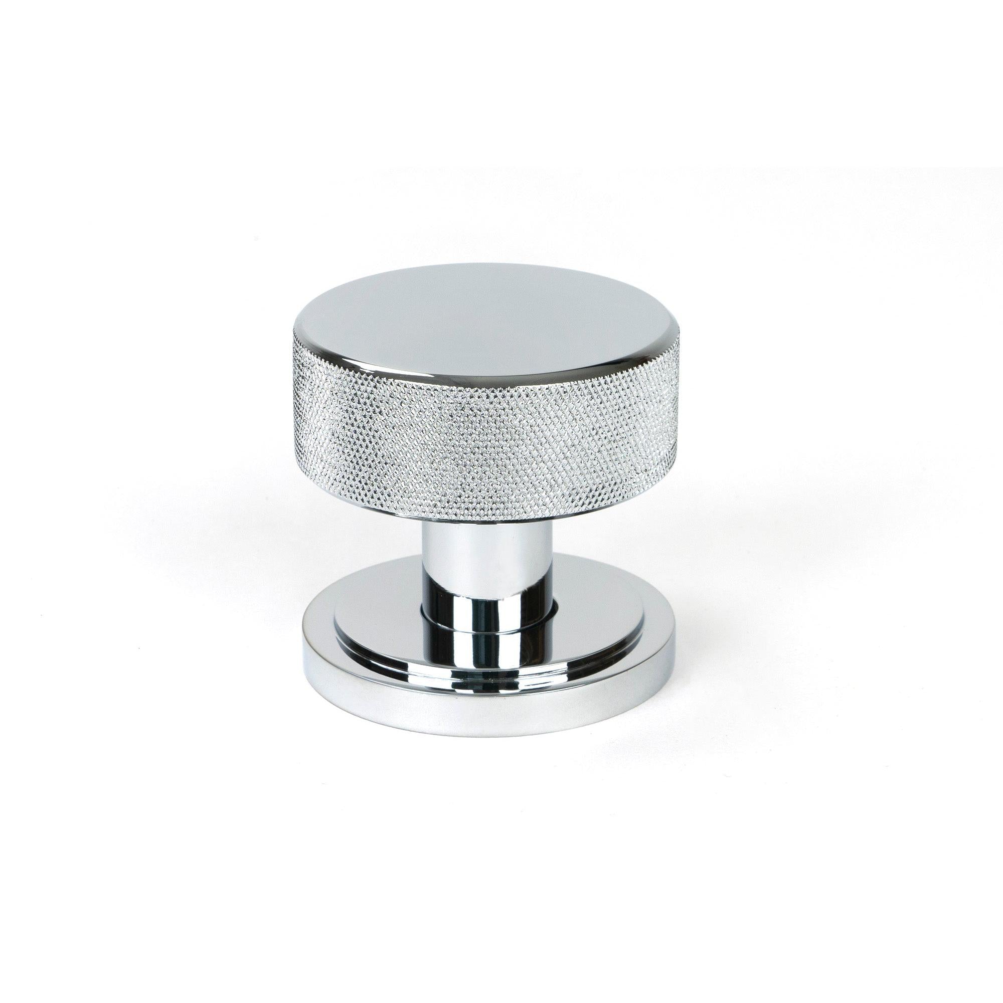 Polished Chrome Brompton Mortice/Rim Knob Set (Art Deco) | From The Anvil - Mortice Knobs - From The Anvil - Yester Home