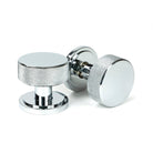 Polished Chrome Brompton Mortice/Rim Knob Set (Art Deco) | From The Anvil-Mortice Knobs-Yester Home
