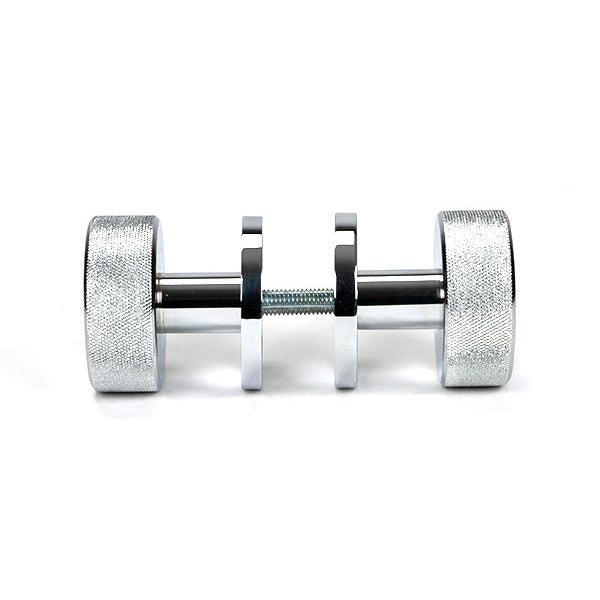 Polished Chrome Brompton Mortice/Rim Knob Set (Plain) | From The Anvil-Mortice Knobs-Yester Home