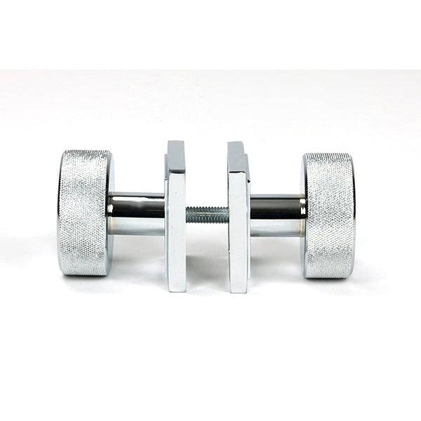 Polished Chrome Brompton Mortice/Rim Knob Set (Square) | From The Anvil-Mortice Knobs-Yester Home