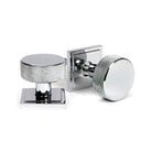 Polished Chrome Brompton Mortice/Rim Knob Set (Square) | From The Anvil - Mortice Knobs - From The Anvil - Yester Home