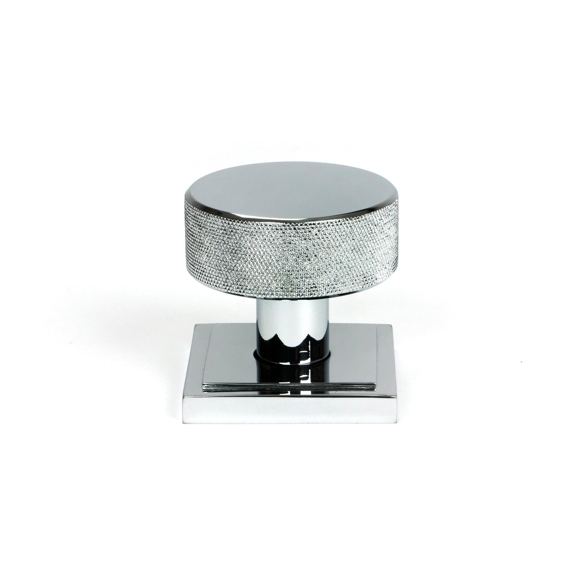 Polished Chrome Brompton Mortice/Rim Knob Set (Square) | From The Anvil - Mortice Knobs - From The Anvil - Yester Home