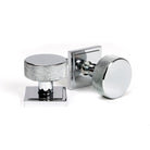 Polished Chrome Brompton Mortice/Rim Knob Set (Square) | From The Anvil-Mortice Knobs-Yester Home