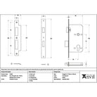 Polished Chrome Euro Din Sash Lock - 60mm Backset/72mm Centre - Euro Locks - From The Anvil - Yester Home