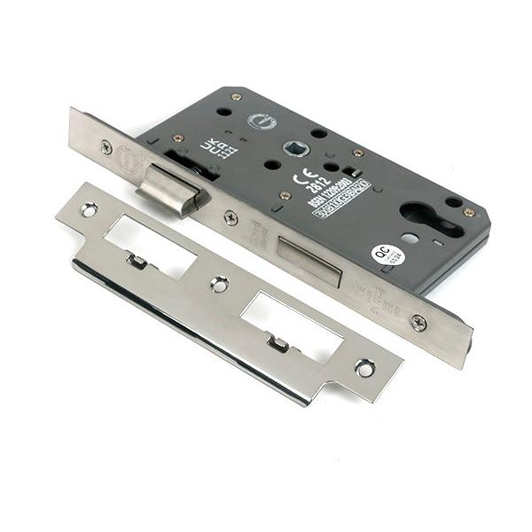 Polished Chrome Euro Din Sash Lock - 60mm Backset/72mm Centre - Euro Locks - From The Anvil - Yester Home