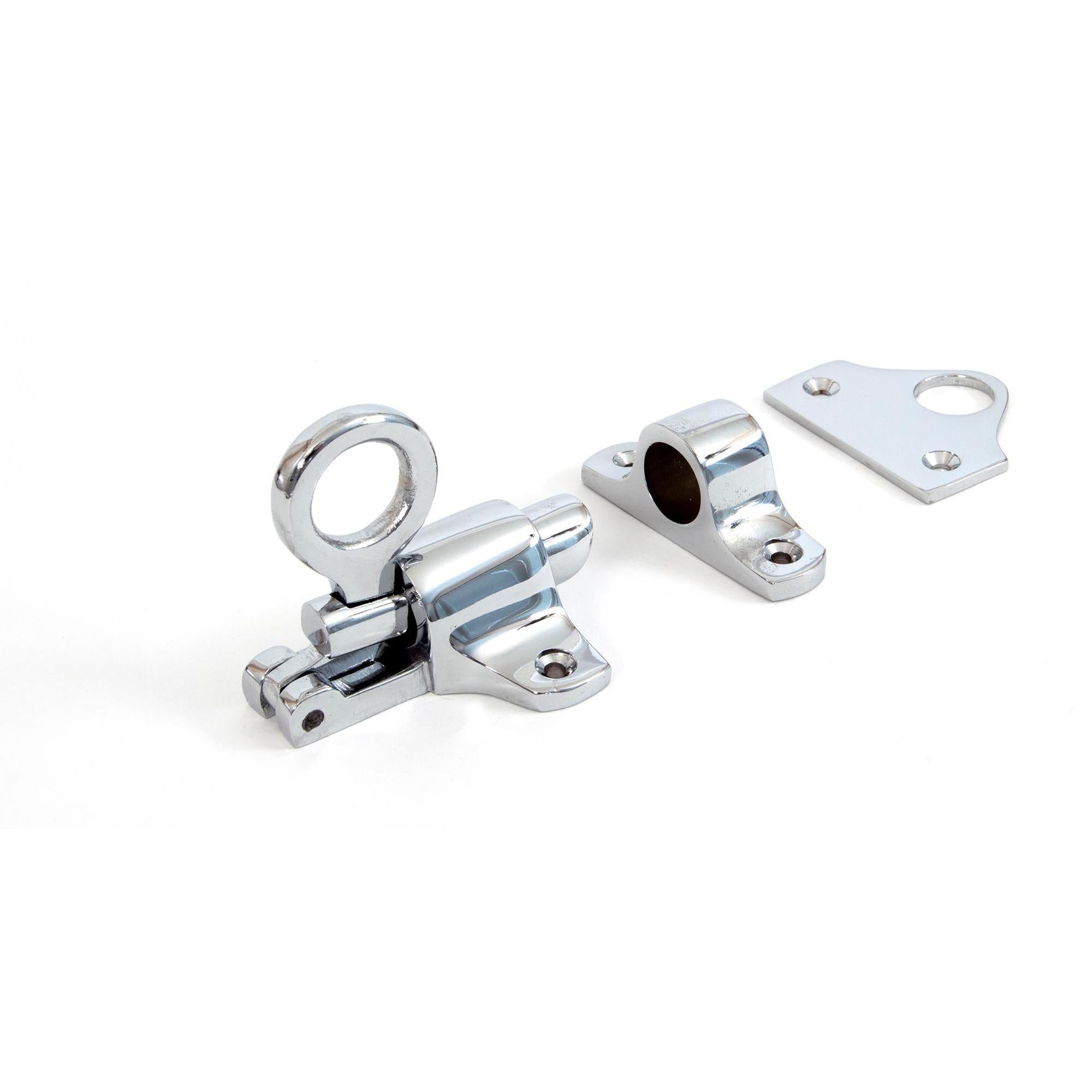 Polished Chrome Fanlight Catch + Two Keeps | From The Anvil - Fanlight Catches - From The Anvil - Yester Home