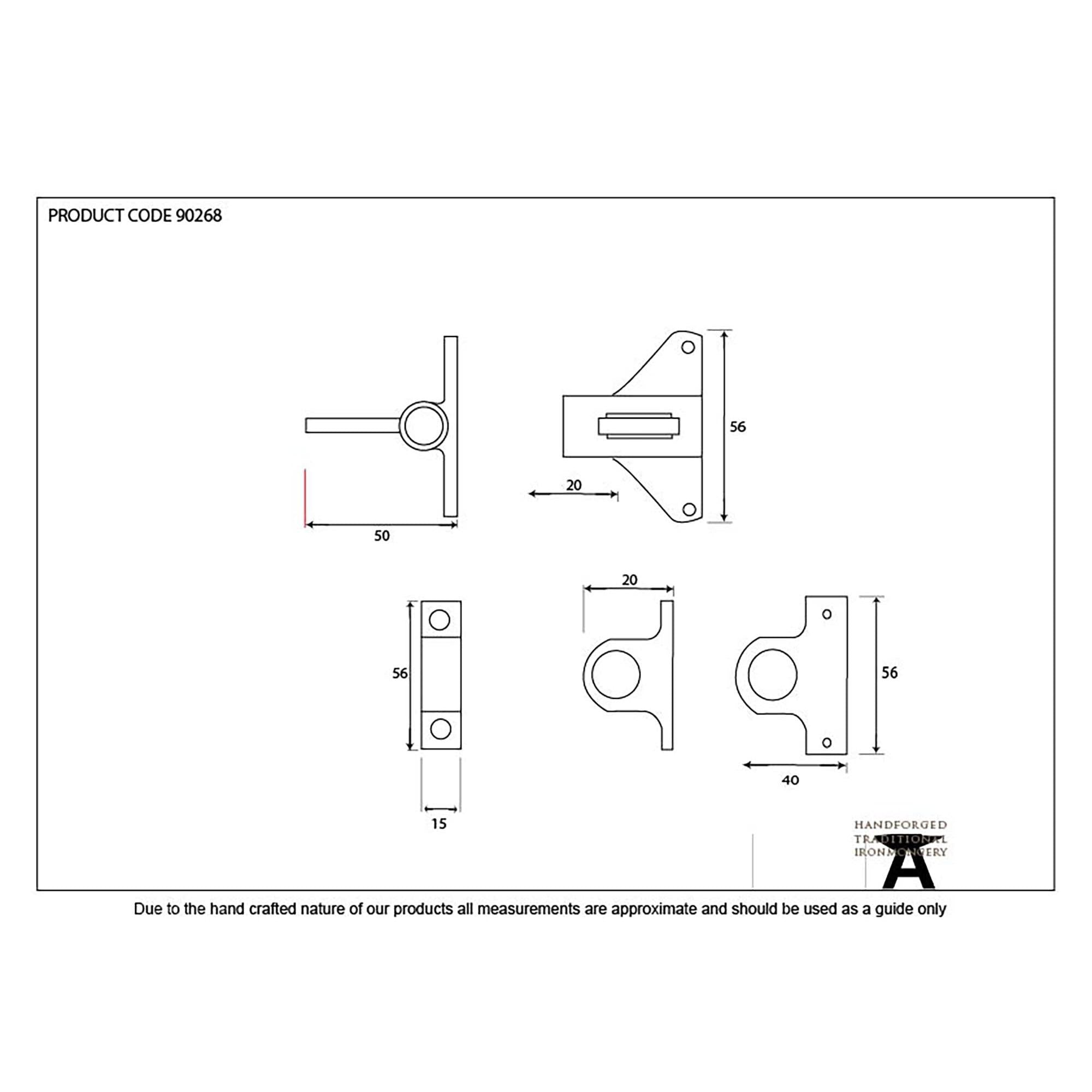 Polished Chrome Fanlight Catch + Two Keeps | From The Anvil - Fanlight Catches - From The Anvil - Yester Home
