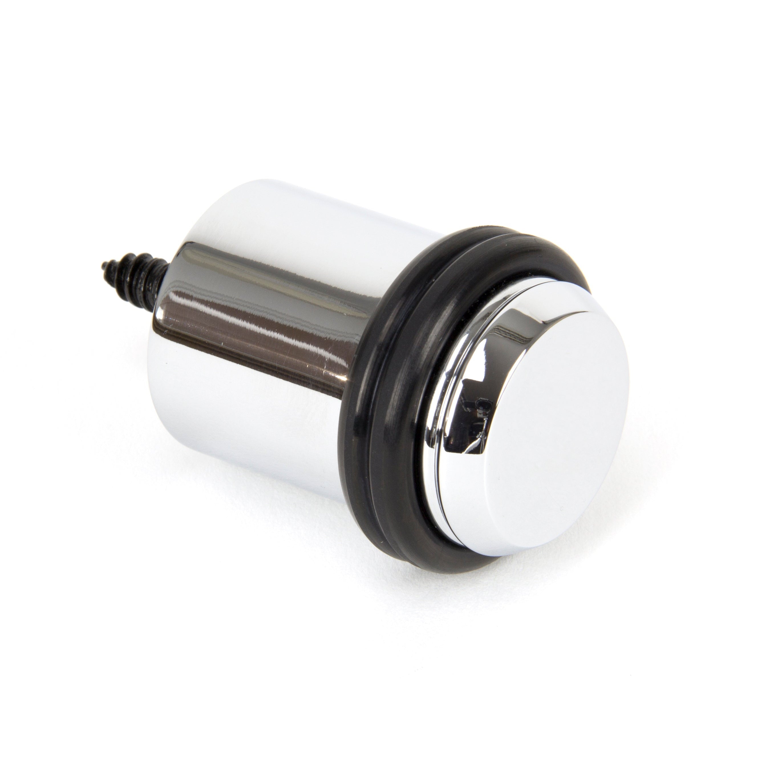 Polished Chrome Floor Mounted Door Stop | From The Anvil-Door Stops-Yester Home