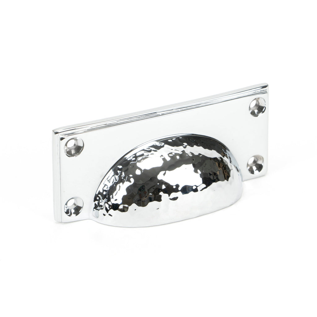Polished Chrome Hammered Art Deco Drawer Pull | From The Anvil-Drawer Pulls-Yester Home