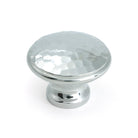 Polished Chrome Hammered Cabinet Knob - Large - Cabinet Knobs - From The Anvil - Yester Home