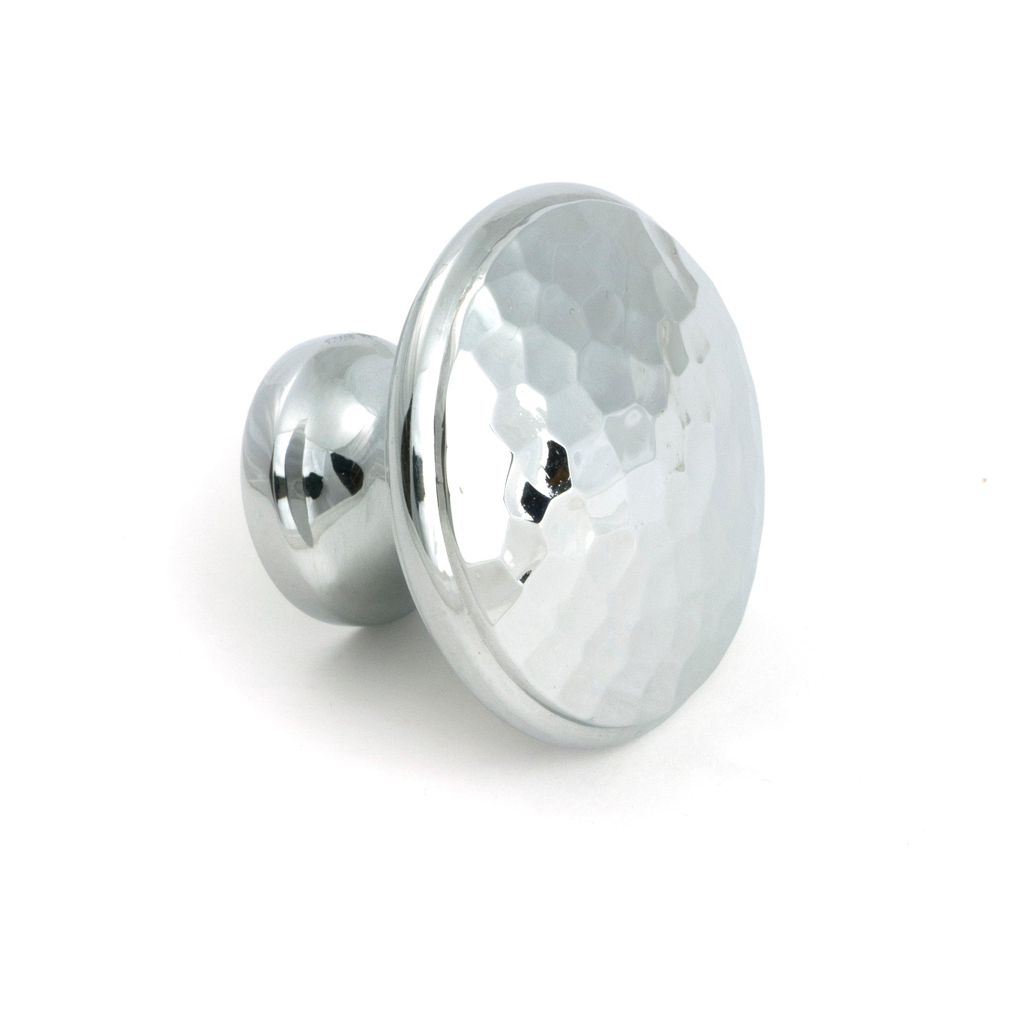 Polished Chrome Hammered Cabinet Knob - Large - Cabinet Knobs - From The Anvil - Yester Home