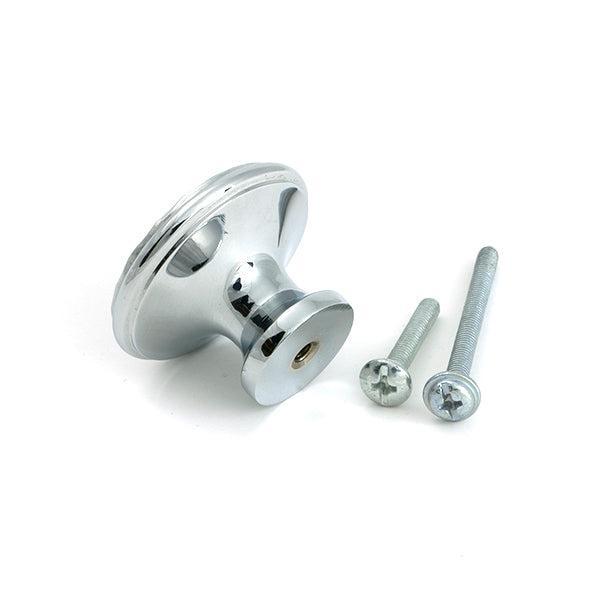 Polished Chrome Hammered Cabinet Knob - Large - Cabinet Knobs - From The Anvil - Yester Home