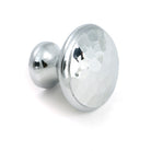 Polished Chrome Hammered Cabinet Knob - Medium - Cabinet Knobs - From The Anvil - Yester Home