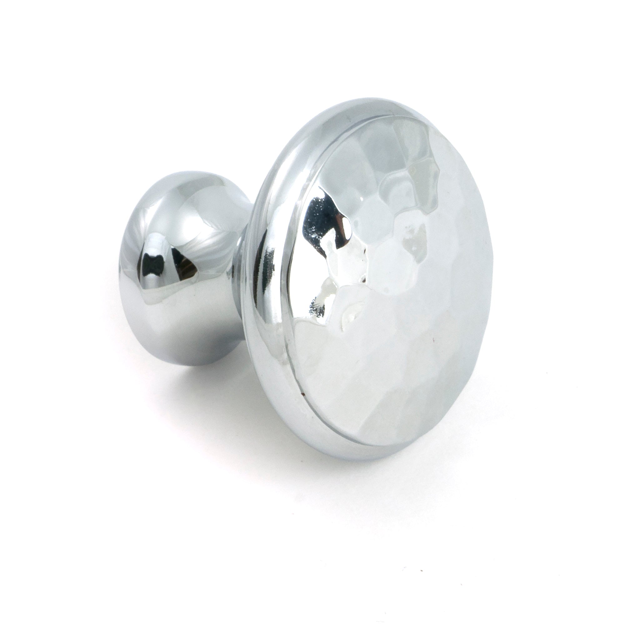 Polished Chrome Hammered Cabinet Knob - Medium - Cabinet Knobs - From The Anvil - Yester Home