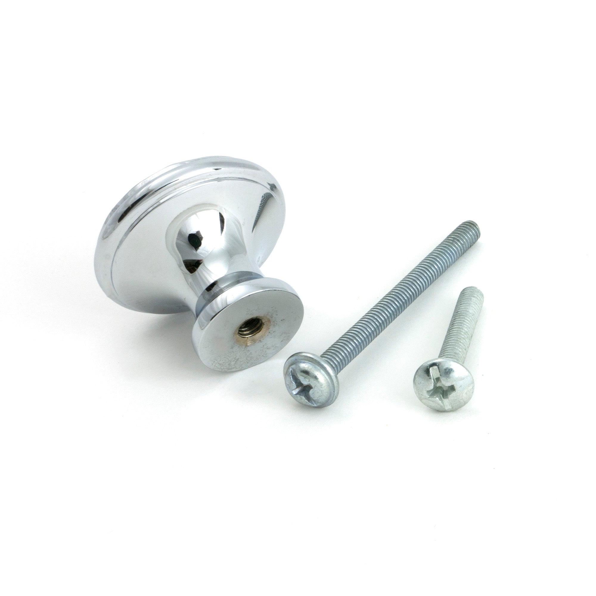 Polished Chrome Hammered Cabinet Knob - Medium - Cabinet Knobs - From The Anvil - Yester Home