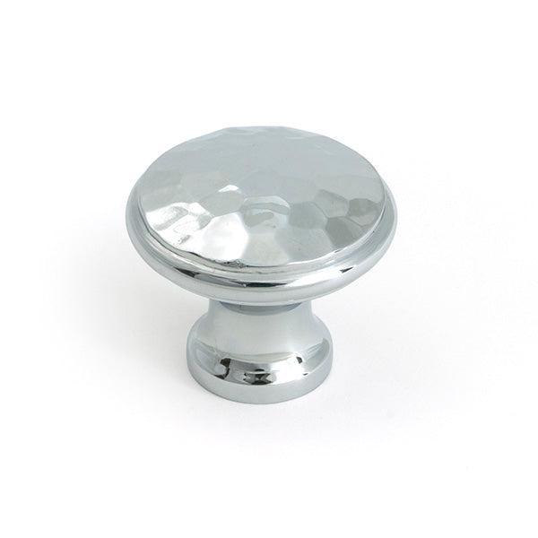 Polished Chrome Hammered Cabinet Knob - Medium - Cabinet Knobs - From The Anvil - Yester Home