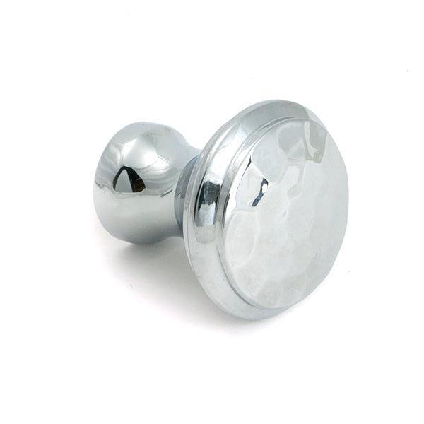 Polished Chrome Hammered Cabinet Knob - Small - Cabinet Knobs - From The Anvil - Yester Home
