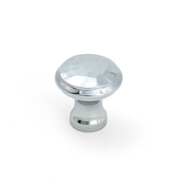 Polished Chrome Hammered Cabinet Knob - Small - Cabinet Knobs - From The Anvil - Yester Home