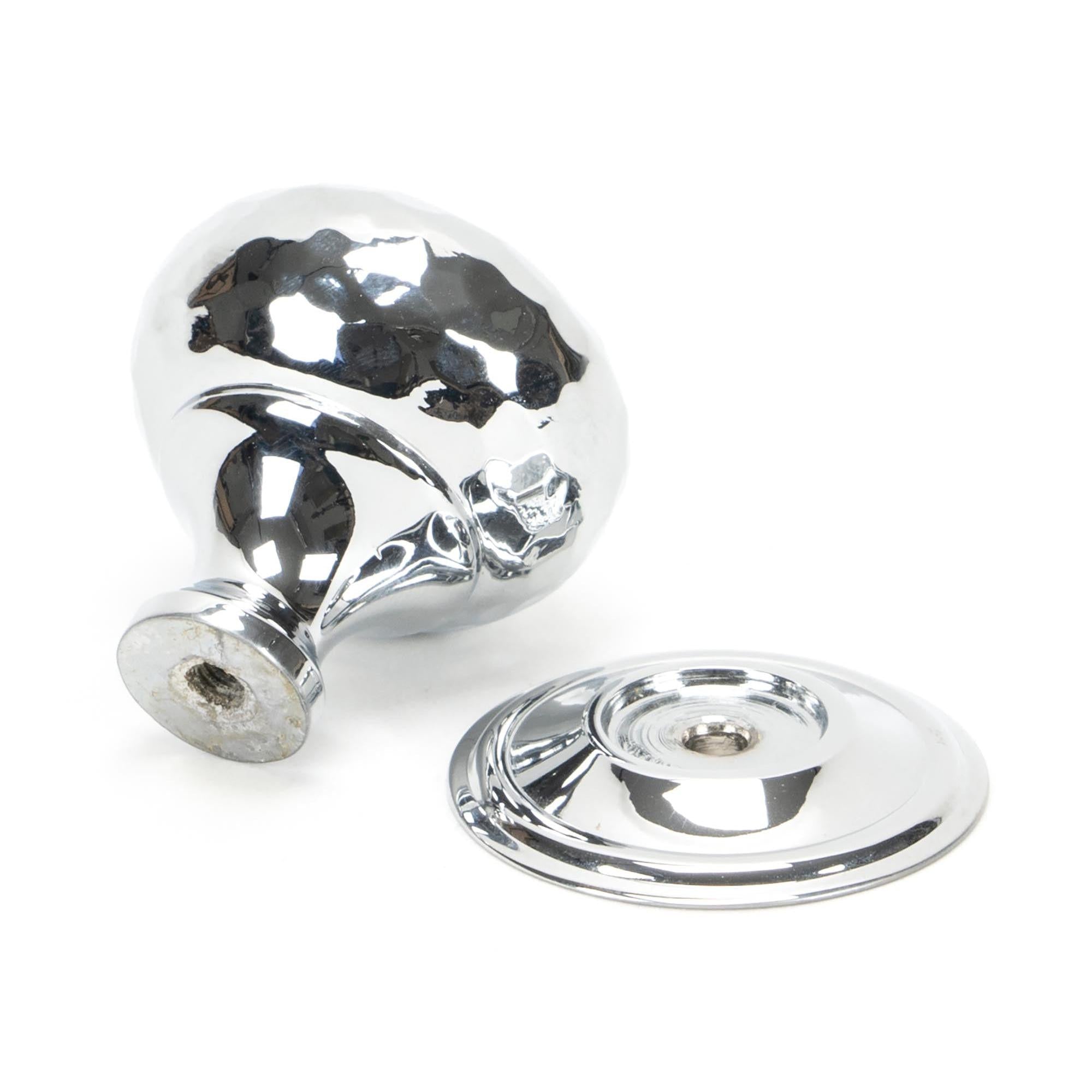 Polished Chrome Hammered Mushroom Cabinet Knob 32mm | From The Anvil - Cabinet Knobs - From The Anvil - Yester Home