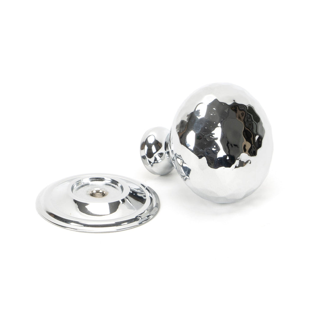 Polished Chrome Hammered Mushroom Cabinet Knob 32mm | From The Anvil-Cabinet Knobs-Yester Home