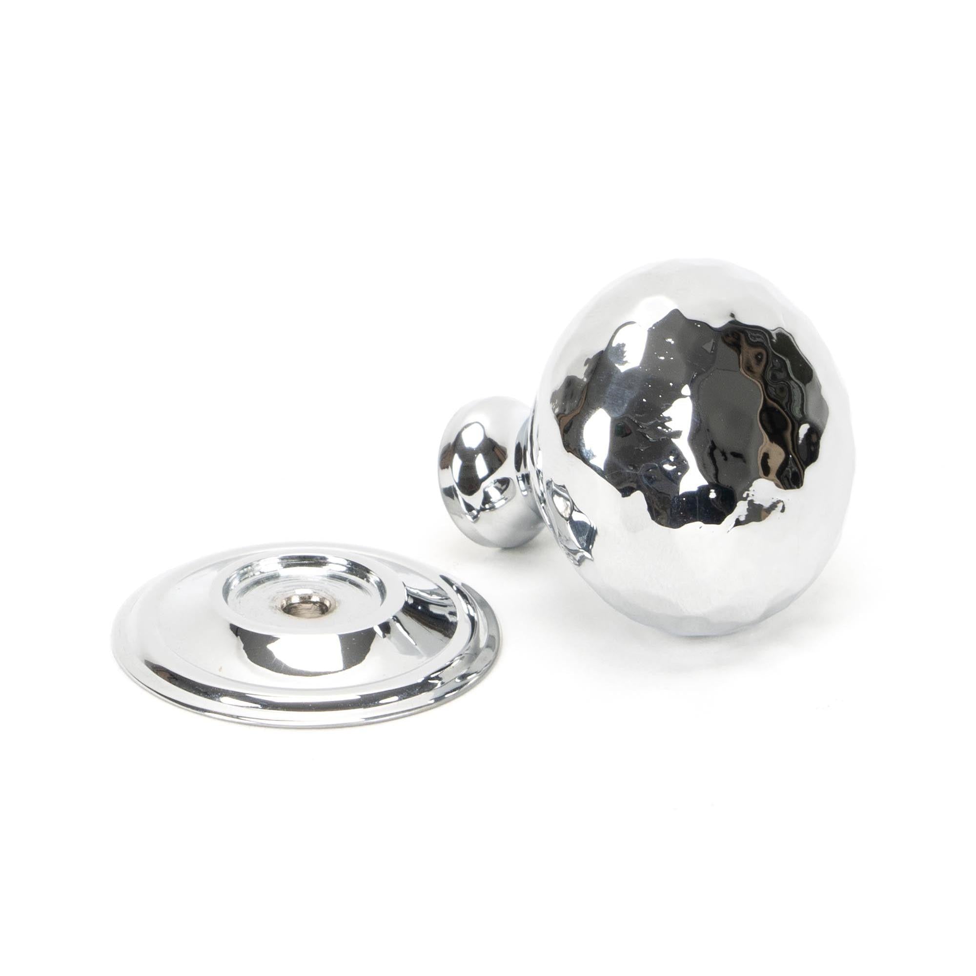 Polished Chrome Hammered Mushroom Cabinet Knob 32mm | From The Anvil - Cabinet Knobs - From The Anvil - Yester Home