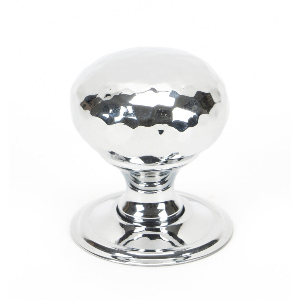 Polished Chrome Hammered Mushroom Cabinet Knob 32mm | From The Anvil