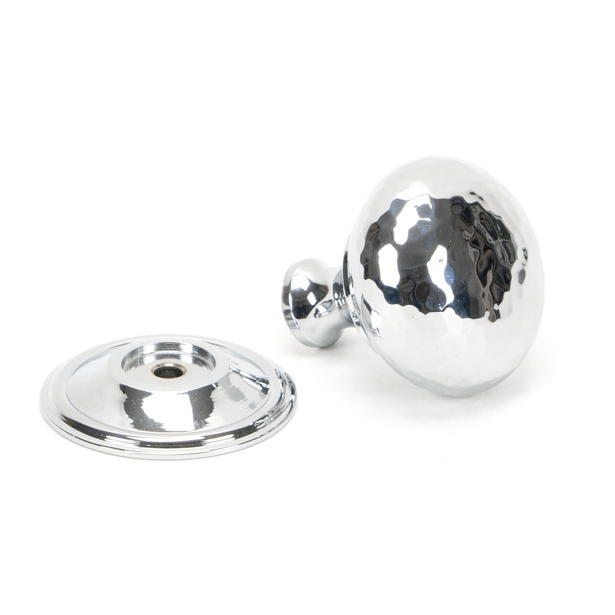 Polished Chrome Hammered Mushroom Cabinet Knob 38mm | From The Anvil - Cabinet Knobs - From The Anvil - Yester Home
