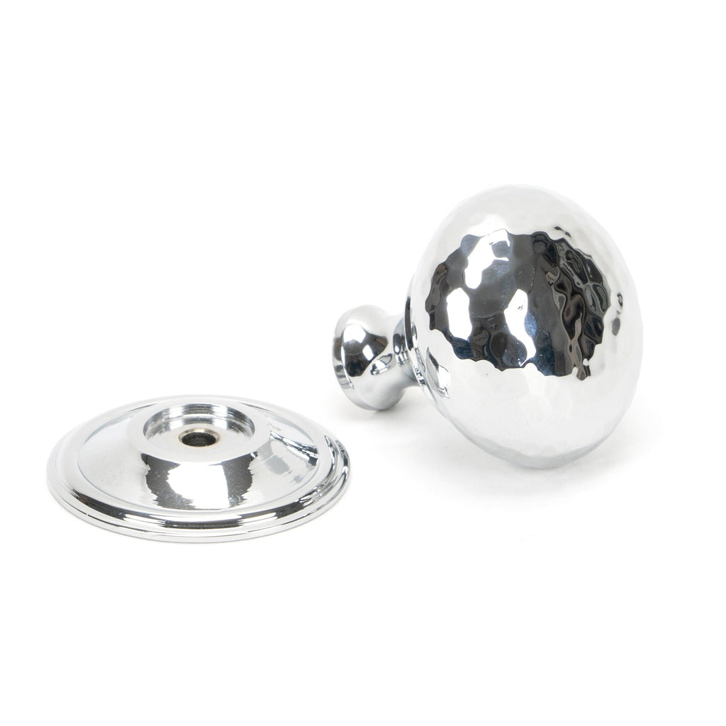 Polished Chrome Hammered Mushroom Cabinet Knob 38mm | From The Anvil-Cabinet Knobs-Yester Home