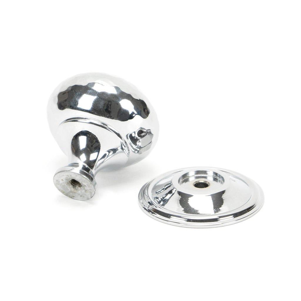 Polished Chrome Hammered Mushroom Cabinet Knob 38mm | From The Anvil-Cabinet Knobs-Yester Home