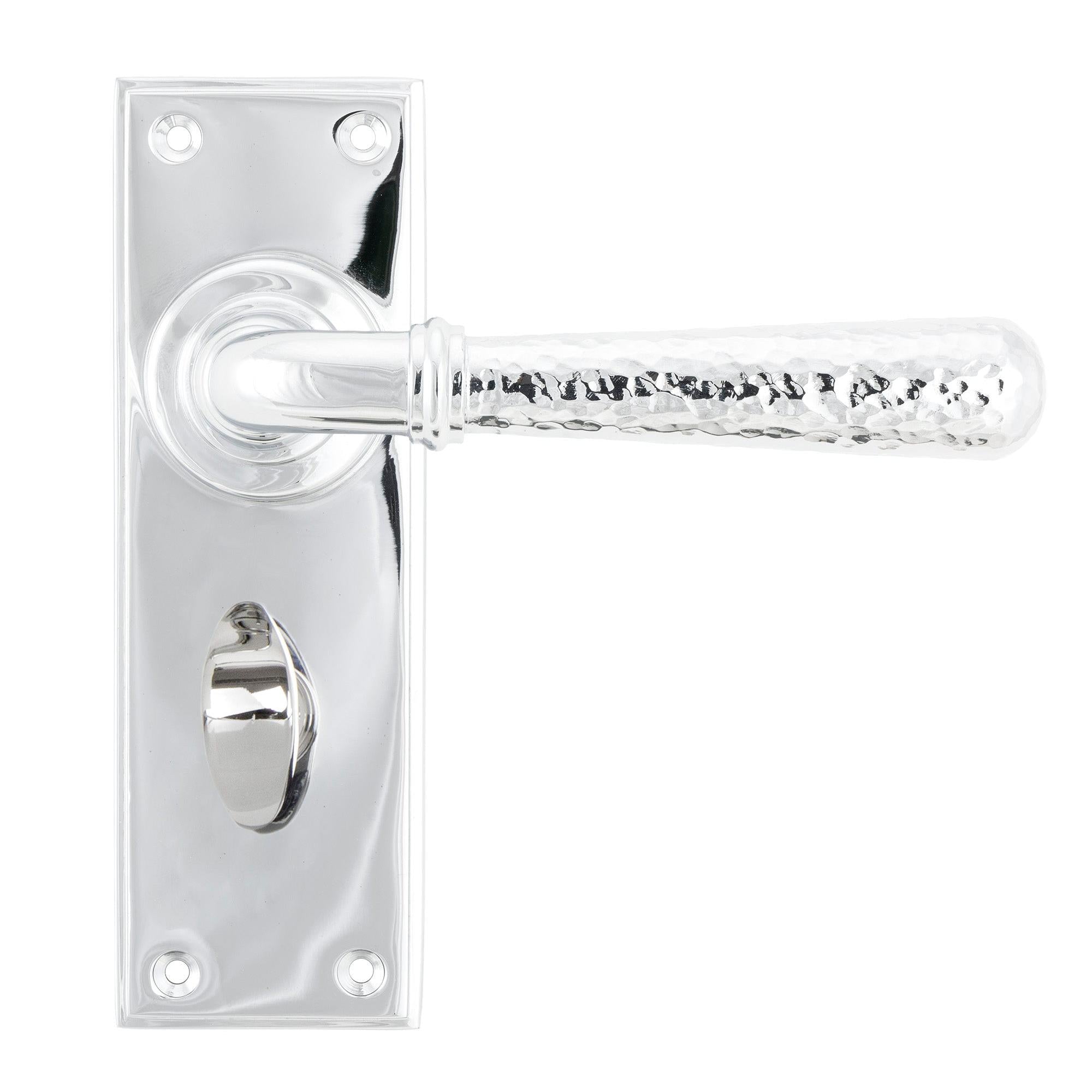 Polished Chrome Hammered Newbury Lever Bathroom Set | From The Anvil - Lever Bathroom - From The Anvil - Yester Home