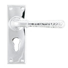 Polished Chrome Hammered Newbury Lever Euro Lock Set | From The Anvil - Lever Euro - From The Anvil - Yester Home