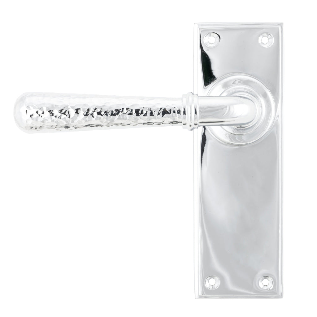 Polished Chrome Hammered Newbury Lever Latch Set | From The Anvil-Lever Latch-Yester Home