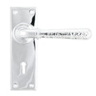 Polished Chrome Hammered Newbury Lever Lock Set | From The Anvil - Lever Lock - From The Anvil - Yester Home