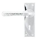 Polished Chrome Hammered Newbury Lever Lock Set | From The Anvil-Lever Lock-Yester Home