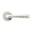 Polished Chrome Hammered Newbury Lever on Rose Set (Art Deco) | From The Anvil-Concealed-Yester Home